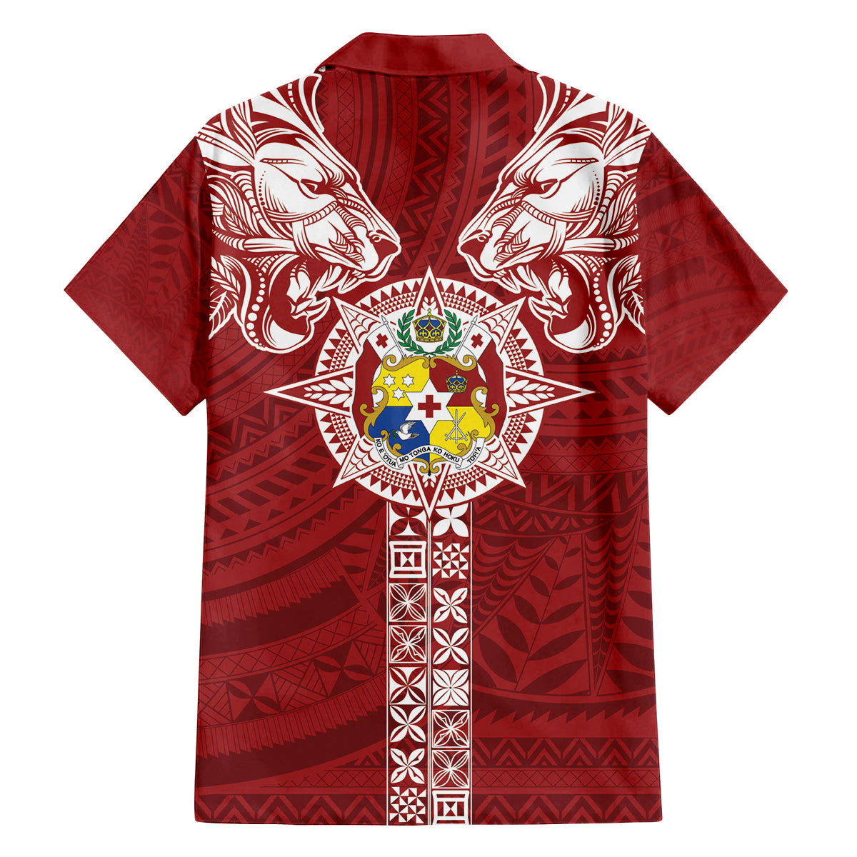 Tonga Independence Day Family Matching Puletasi and Hawaiian Shirt Tongatapu Lion Ngatu Motifs