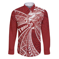 Tonga Independence Day Family Matching Tank Maxi Dress and Hawaiian Shirt Tongatapu Lion Ngatu Motifs