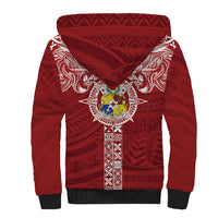 Tonga Independence Day Sherpa Hoodie Tongatapu Lion Ngatu Motifs