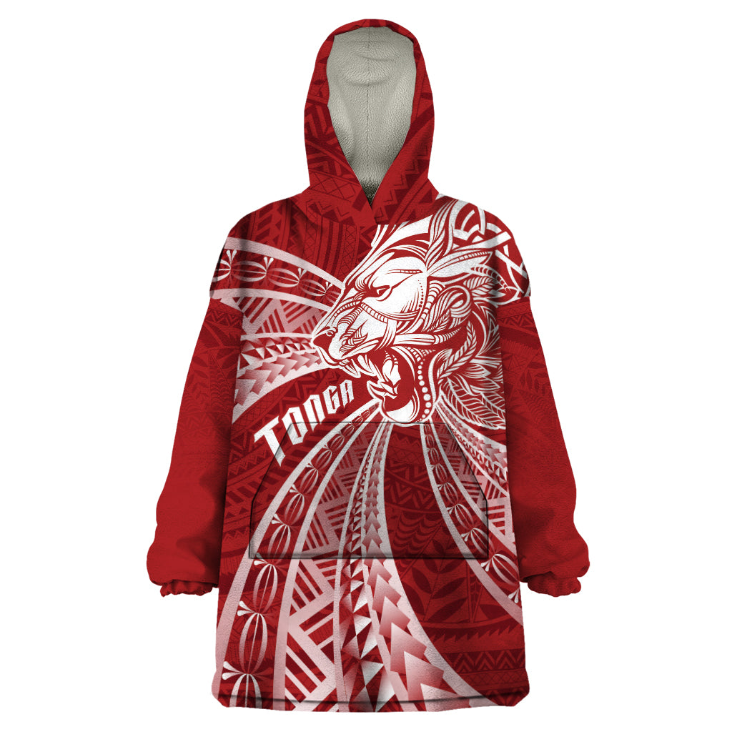 Tonga Independence Day Wearable Blanket Hoodie Tongatapu Lion Ngatu Motifs