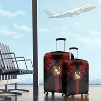 Tonga Independence Day Luggage Cover Tongatapu Lion Ngatu Motifs Black Ver.