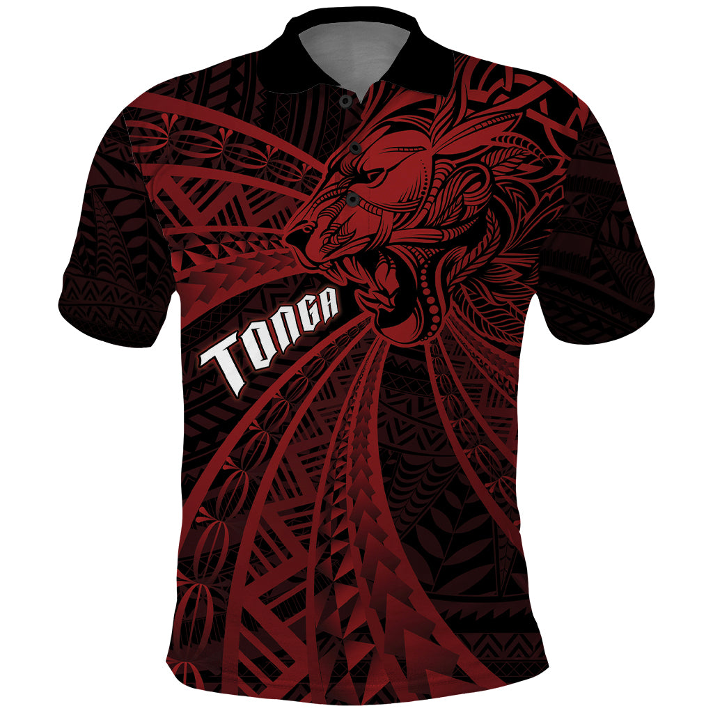 Tonga Independence Day Polo Shirt Tongatapu Lion Ngatu Motifs Black Ver.