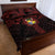Tonga Independence Day Quilt Bed Set Tongatapu Lion Ngatu Motifs Black Ver.