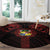 Tonga Independence Day Round Carpet Tongatapu Lion Ngatu Motifs Black Ver.