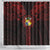 Tonga Independence Day Shower Curtain Tongatapu Lion Ngatu Motifs Black Ver.