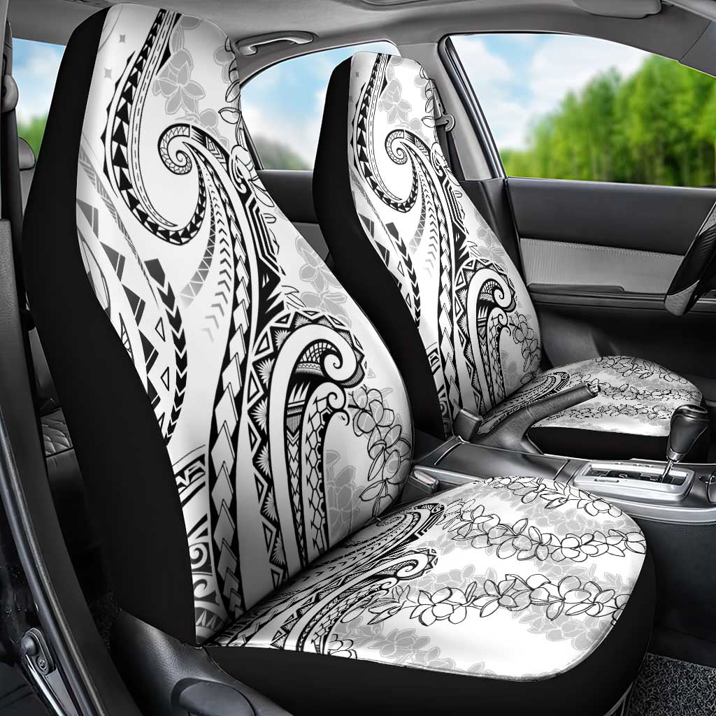 Polynesia Plumeria Lei Car Seat Cover White Curves Motif LT7 - Polynesian Pride