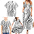 Polynesia Plumeria Lei Family Matching Summer Maxi Dress and Hawaiian Shirt White Curves Motif