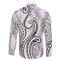 Polynesia Plumeria Lei Family Matching Summer Maxi Dress and Hawaiian Shirt White Curves Motif LT7 - Polynesian Pride