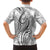 Polynesia Plumeria Lei Family Matching Tank Maxi Dress and Hawaiian Shirt White Curves Motif