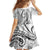Polynesia Plumeria Lei Kid Short Sleeve Dress White Curves Motif