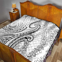 Polynesia Plumeria Lei Quilt White Curves Motif