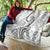 Polynesia Plumeria Lei Quilt White Curves Motif
