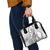 Polynesia Plumeria Lei Shoulder Handbag White Curves Motif