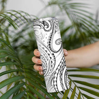 Polynesia Plumeria Lei Skinny Tumbler White Curves Motif LT7 - Polynesian Pride