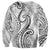 Polynesia Plumeria Lei Sweatshirt White Curves Motif