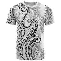 Polynesia Plumeria Lei T Shirt White Curves Motif