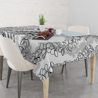 Polynesia Plumeria Lei Tablecloth White Curves Motif