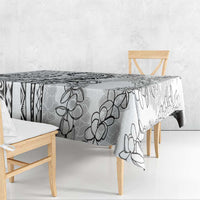 Polynesia Plumeria Lei Tablecloth White Curves Motif