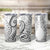 Polynesia Plumeria Lei Tumbler Cup White Curves Motif