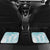 Polynesia Plumeria Lei Car Mats White Turquoise Curves Motif