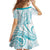 Polynesia Plumeria Lei Family Matching Summer Maxi Dress and Hawaiian Shirt White Turquoise Curves Motif
