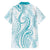 Polynesia Plumeria Lei Family Matching Summer Maxi Dress and Hawaiian Shirt White Turquoise Curves Motif