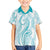 Polynesia Plumeria Lei Family Matching Summer Maxi Dress and Hawaiian Shirt White Turquoise Curves Motif