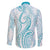 Polynesia Plumeria Lei Family Matching Tank Maxi Dress and Hawaiian Shirt White Turquoise Curves Motif
