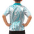Polynesia Plumeria Lei Kid Hawaiian Shirt White Turquoise Curves Motif
