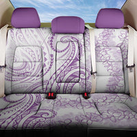 Polynesia Plumeria Lei Back Car Seat Cover White Violet Curves Motif