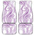 Polynesia Plumeria Lei Car Mats White Violet Curves Motif