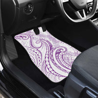 Polynesia Plumeria Lei Car Mats White Violet Curves Motif