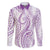 Polynesia Plumeria Lei Family Matching Summer Maxi Dress and Hawaiian Shirt White Violet Curves Motif
