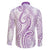 Polynesia Plumeria Lei Family Matching Summer Maxi Dress and Hawaiian Shirt White Violet Curves Motif