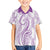 Polynesia Plumeria Lei Family Matching Summer Maxi Dress and Hawaiian Shirt White Violet Curves Motif