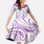 Polynesia Plumeria Lei Family Matching Tank Maxi Dress and Hawaiian Shirt White Violet Curves Motif