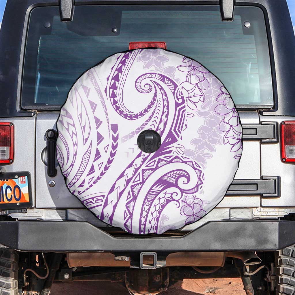 Polynesia Plumeria Lei Spare Tire Cover White Violet Curves Motif LT7 Violet - Polynesian Pride