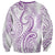 Polynesia Plumeria Lei Sweatshirt White Violet Curves Motif