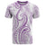 Polynesia Plumeria Lei T Shirt White Violet Curves Motif