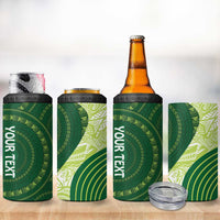 Fiji Ballantine Memorial High School Personalised 4 in 1 Can Cooler Tumbler Masi Tapa Mix Plumeria