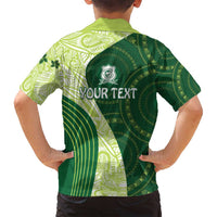 Fiji Ballantine Memorial High School Personalised Family Matching Tank Maxi Dress and Hawaiian Shirt Masi Tapa Mix Plumeria