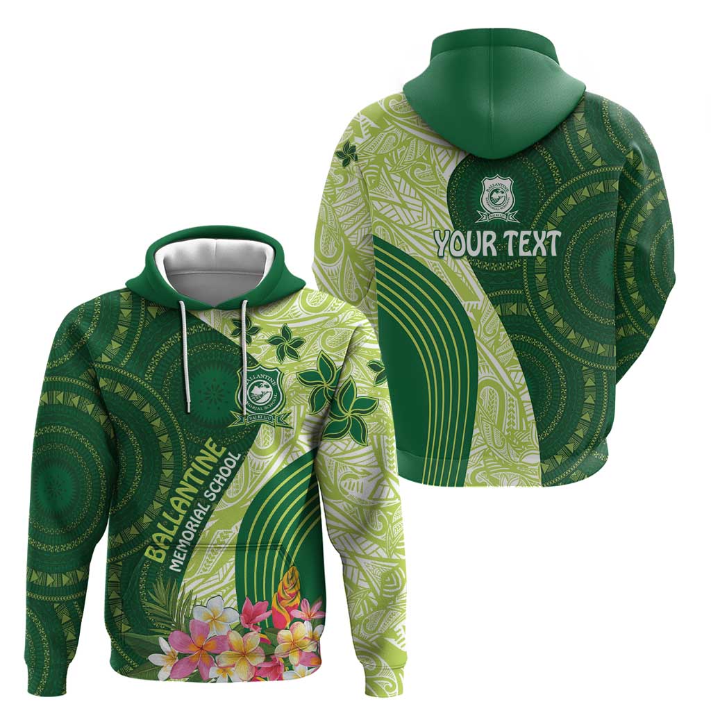Fiji Ballantine Memorial High School Personalised Hoodie Masi Tapa Mix Plumeria LT7 - Polynesian Pride