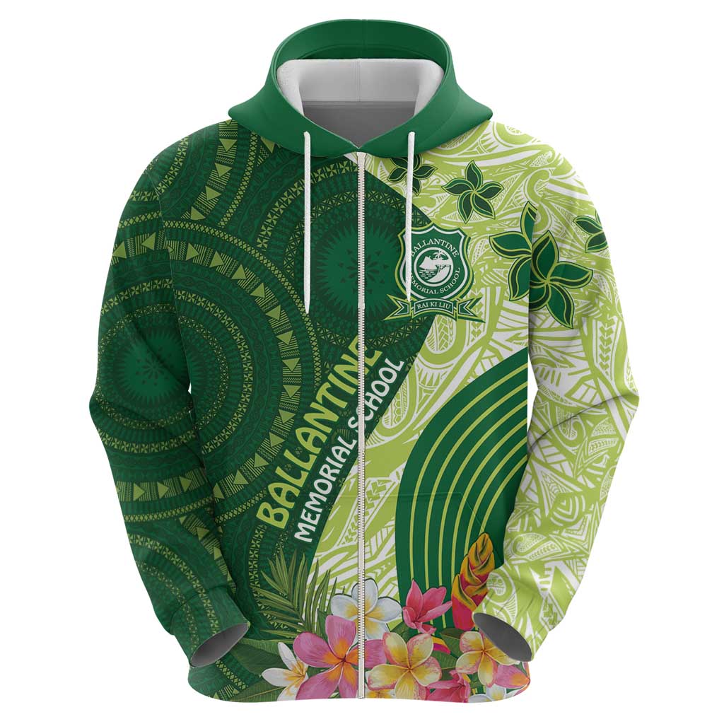 Fiji Ballantine Memorial High School Personalised Hoodie Masi Tapa Mix Plumeria LT7 - Polynesian Pride