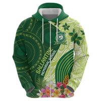 Fiji Ballantine Memorial High School Personalised Hoodie Masi Tapa Mix Plumeria LT7 - Polynesian Pride