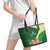Fiji Ballantine Memorial High School Personalised Leather Tote Bag Masi Tapa Mix Plumeria
