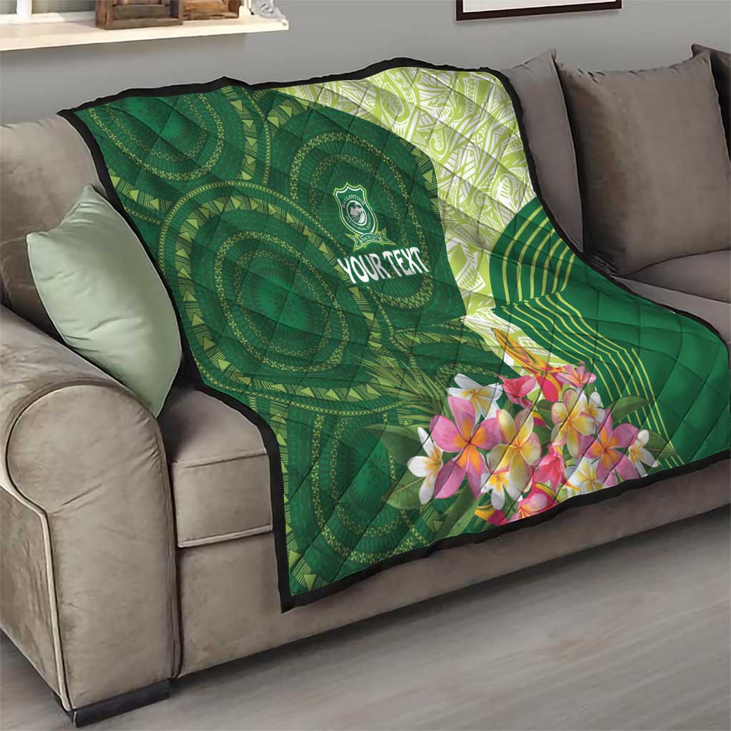 Fiji Ballantine Memorial High School Personalised Quilt Masi Tapa Mix Plumeria