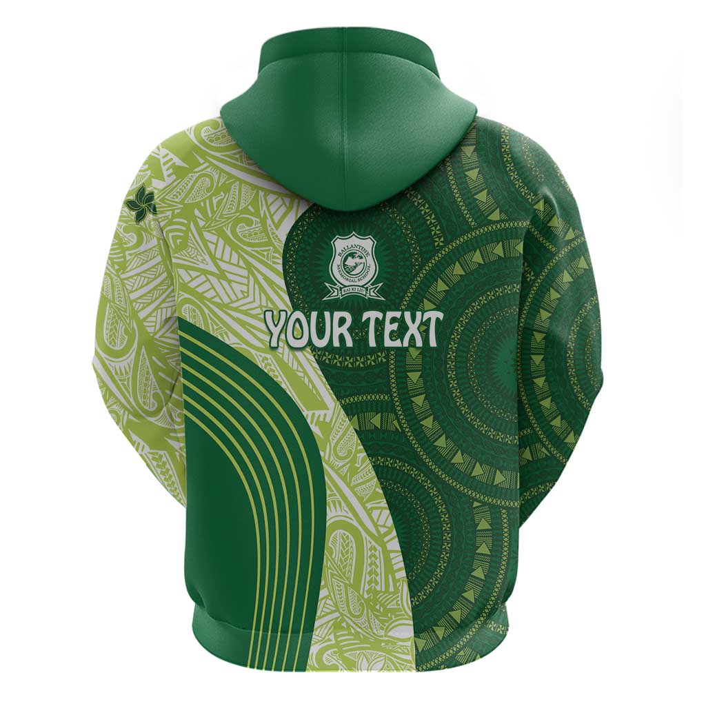 Fiji Ballantine Memorial High School Personalised Zip Hoodie Masi Tapa Mix Plumeria