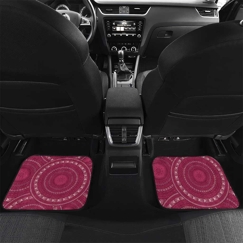 Fiji Adi Cakobau School Personalised Car Mats Masi Tapa Mix Plumeria