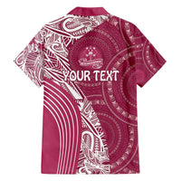 Fiji Adi Cakobau School Personalised Family Matching Off Shoulder Short Dress and Hawaiian Shirt Masi Tapa Mix Plumeria