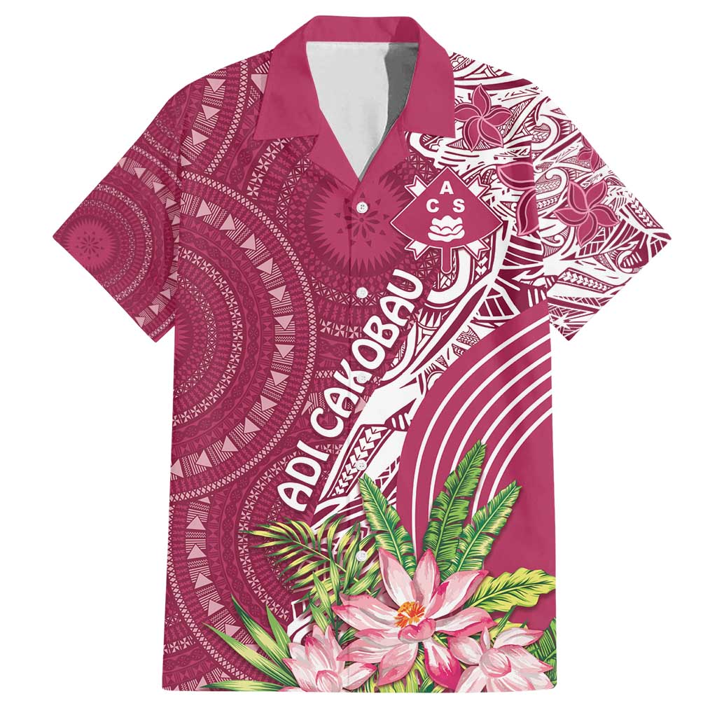 Fiji Adi Cakobau School Personalised Family Matching Tank Maxi Dress and Hawaiian Shirt Masi Tapa Mix Plumeria